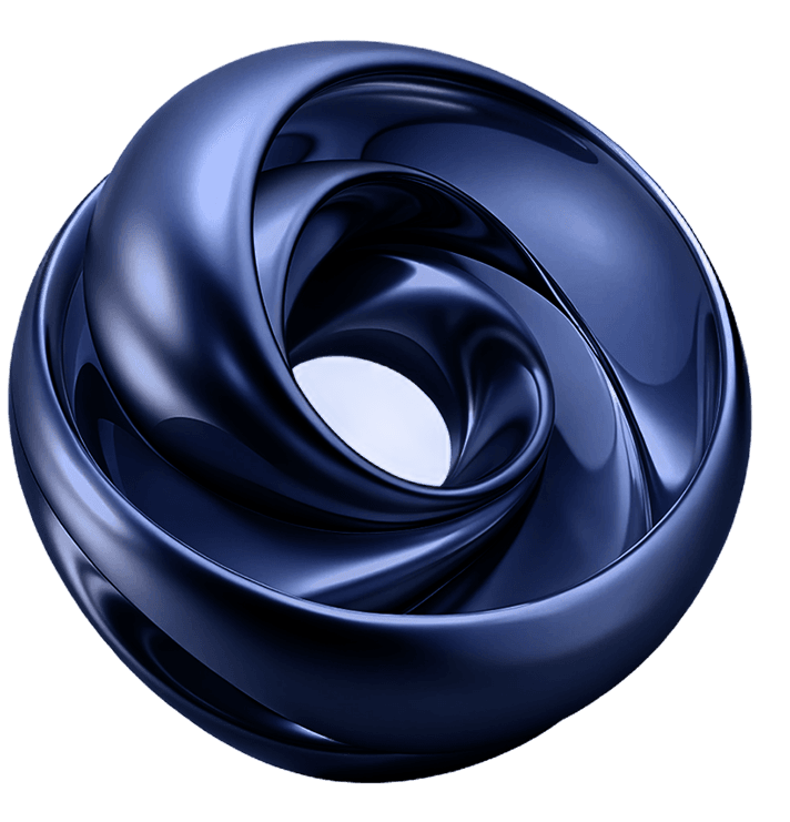 Glossy abstract spiral ring shape